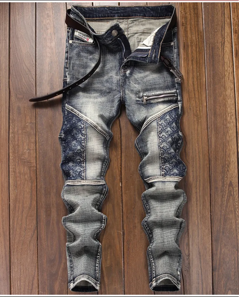 Pantalon Homme Men Jeans Streetwear Biker Simple Design Man - Main Image