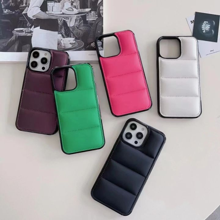 Fashion Case for iPhone 15 14 13 11 12 Pro Max 15ProMAX X XS XR 7 8 Plus 13MiNi Luxury Down Jacket Aesthetic influencer Cover