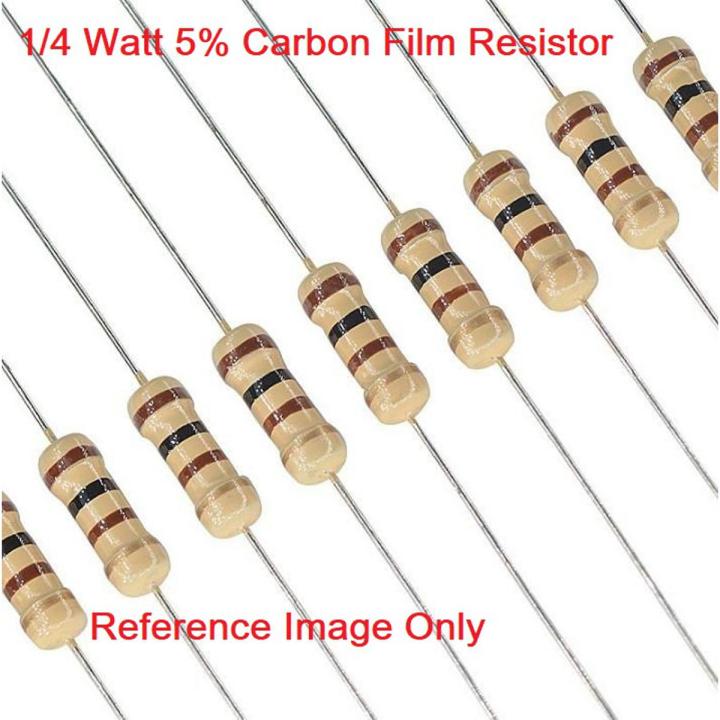 50Pcs- 1 Ohm Resistor 5% 1 Ohm Carbon Film 1 Ohm Resistors 1/4W Resistance 0.25 Watt 5% Tolerance Fixed Resistors 2 Pin Leads
