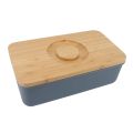 Butter Dish Minimalist Bread Box Sealed Design Large Capacity Modern Prevent Deformation with Wooden Lid for Kitchen. 