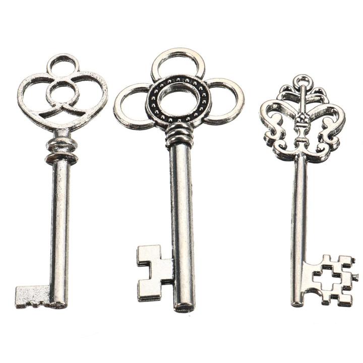 30pcs Antique Vtg old look Ornate Skeleton Keys Lot Pendant Fancy Heart