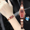 Di Shi Du's New Non fully Automatic Mechanical Watch Women's Oval Watch Women's Quartz Watch Waterproof Tungsten Steel Color Compact. 