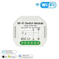 Smart WiFi Wireless Switch Smart Life/Tuya APP 1/2 Way 90-250V WiFi Switch Module With Rail bracket Work With Alexa Google Home.