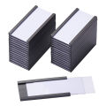 50Pcs Magnetic Label Holders with Magnetic Data Card Holders with Clear Plastic Protectors for Metal Shelf (1 x 2 Inch).
