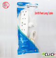 Multi Extension 2 Pin Click Socket 5 Port 9 Feet Cable power extension cord.10A, Click Multi plug Premium White Extension .. 