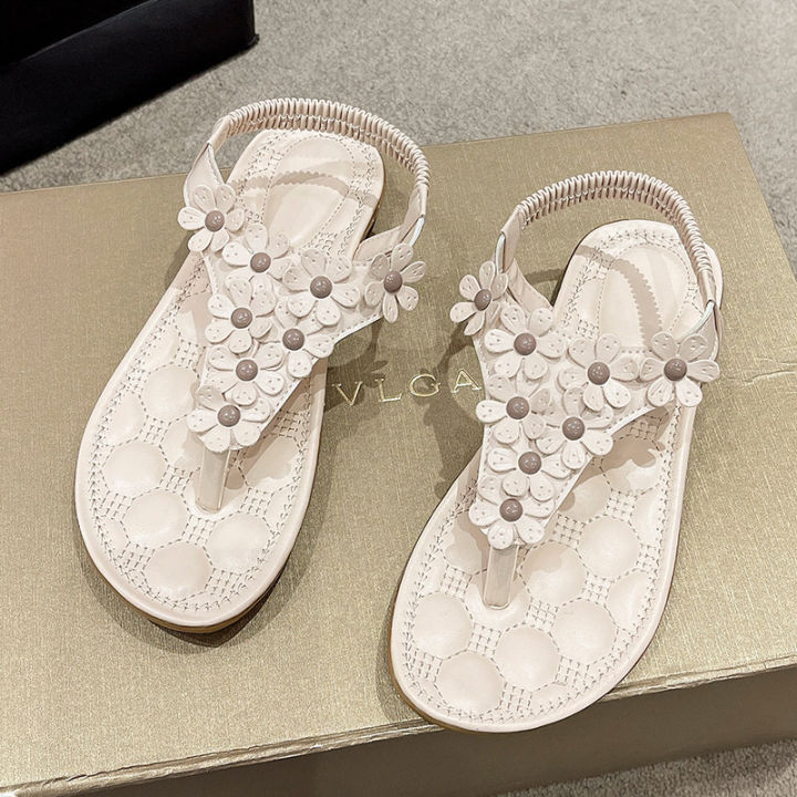 Cross%20border%20women's%20shoes%20foreign%20trade%20plus%20size%20bohemian%20herringbone%20sandals%20women's%20shoes%20summer%20new%20clip-toe%20flower%20flat%20shoes%20-%20Image%204