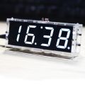 Compact 4-digit DIY Digital LED Clock Kit Light Control Temperature Date Time Display with Transparent Case.