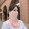 Summer Sunscreen Ice Silk Mask Neck UV Protection Face Cover Sunscreen Face With Brim Outdoor Cycling Sun Protection Hats Caps. 