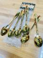 Stainless Steel Golden Spoon Set 6 Piece. 