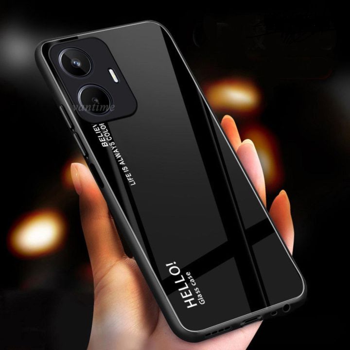 For Realme C55 Case Gradient Phone Back Hard Glass Cover Bd 