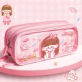New tationery Box Cartoon Girl Pencil Bag Kawaii Korean tyle Dektop torage Multi Layered tationery Bag Waterproof Zipper Large Capacity Pencil Pouch Children. 