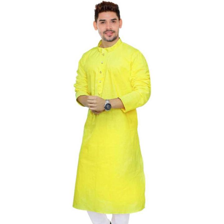 Cotton Panjabi for Man - Yellow