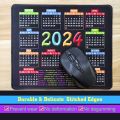 2024 Calendar Mouse Pad Desk Pad Mouse Pad Workspace Organizers Water-proof Rubber Computer Keyboard Mat Gaming Mouse Pad Office.