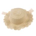 New Elegant Pet Woven Straw Hat for Cat Sun Hat Ribbon for Small Dogs and Cats Beach Party Straw Costume Accessories To Act Cute. 