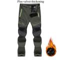 Autumn Winter Men Outdoor Pants Plus Size Fleece Warm Waterproof Windproof Breathable Trousers Sports Hiking Cargo Pants Men 6XL.