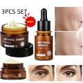 Retinol Face Cream+Facial Serum+Eye Cream Set Anti-Aging Remove Wrinkle Eye Bag Whitening Moisturizing Skin Lightening Cream. 