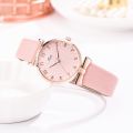 2 pcs/set women watches bracelet set flowers ladies Bracelet Watch casual leather quartz wristwatch. 