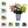 15 Heads Artificial Flowers Plastic Plants Wedding Garden In/Outdoor Decor Silk Daisy Plants Floral Arrangement Decors.