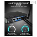 RJ45 Cat6 Ethernet Network Cable for Outdoor | Any Size | High-Speed Black LAN Cable | CCTV, Router, PC, Laptop, Switch | Weatherproof & Durable. 