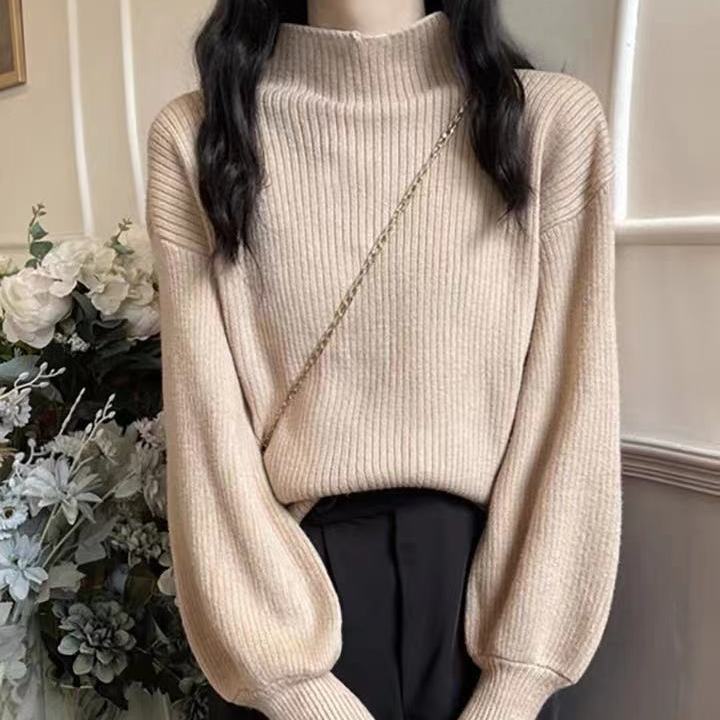 Women's%20Turtleneck%20Sweater%20Autumn%20and%20Winter%20New%20Korean%20Style%20Puff%20Sleeve%20Loose%20Inner%20Wear%20Bottoming%20Sweater%20-%20Image%204