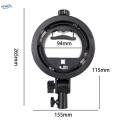 S Type Bracket Mount Studio Photography for Flash Light Snoot 15.5cmx4.5cmx26.5cm.