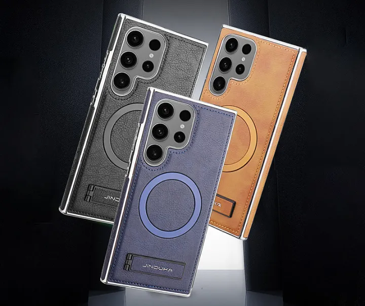 Jinduka%20Leather%20case%20with%20luxury%20magnetic%20support%20Case%20for%20Samsung%20Galaxy%20S22%20Ultra,%20S23%20Ultra,%20S24%20Ultra%20with%20Stand,%20retro%20luxury%20galvanized%20edges,%20military%20level%20fall%20protection,%20thin%20back%20cover%20-%20Image%202