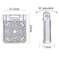 Solar Powered Fan Camping with LED Light, Portable Camping Fan with Solar Panel, Rechargeable Tent Camp Fan. 