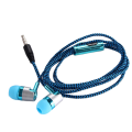 4X H-169 3.5mm MP3 MP4 Wiring Subwoofer Braided Cord, Headphones with Wheat Wire Control(Blue).