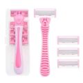 Portable 6 Layer Blade Body Hair Removal Beauty Razor for Women Leg Armpits Facial Hair T-shape Trimmer Shaver Razor with 3 Replaceable Blades. 