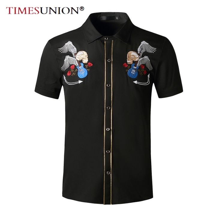 thumbnail image 2 of Dropship Men's Floral Shirt Long Sleeve Casual Button Down Shirt Slim Fit Flower Dress Shirt 2 of 11