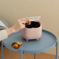 Desktop Trash Can, Small Office Supplies, Mini Double-Layer Push-Down Trash Can, Cute Trash Storage Box Pink. 