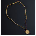 DazGirl Trendy Custom Coin Stainless Steel Jewellery 18K Gold Plated Men Charm Pendant Necklace Jewelry Dragon Necklace.