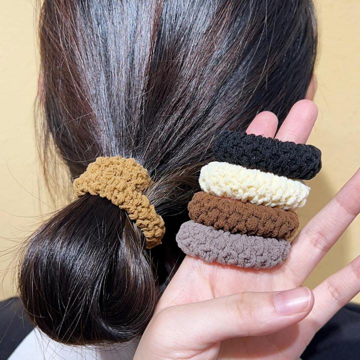 Rubber Band Female Tie Hair Rope High Elasticity Durable Large Intestine Hair Circle Versatile Commuter High Ponytail Hair Ring Hair Accessories
