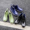 Rain Boots Men's Low-Top Wear-Resistance Stylish Rubber Shoes Non-Slip Waterproof Shoes Men's Rain Boots Short Tube Shoe Cover Construction Site Shoes Men.
