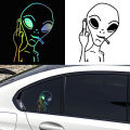 G194 10.3X15CM Funny Alien Personality Ufo Car Sticker Vinyl Decal Car Windows Decor Black /WHITE/LASER. 