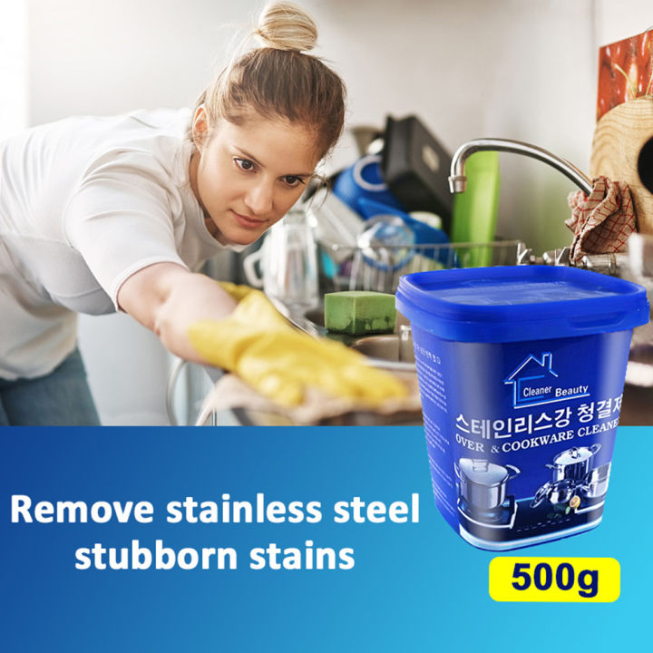 Over & Cookware Stainless Steel Household Kitchen Cleaner 500Gm - Glass Cleaner - glass cleaner