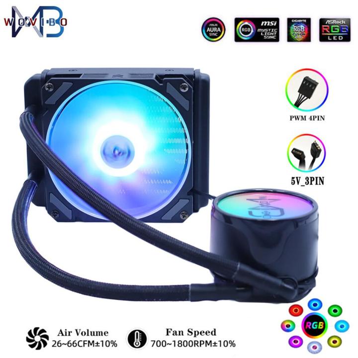 Wovibo PC CPU Water Cooling Computer Cooler RGB ARGB Fan Ventilador ...