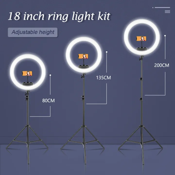 18%20Inch%20UltraThin%20Ring%20Light%20LED%20Selfie%20Video%20Lamp%20With%20Tripod%20Stand%20Phone%20Clip%20For%20YouTube%20Live%20Light%20Photo%20Photography%20Studio%20-%20Image%203
