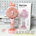 2024 New Hello Kitty Sanrio Portable USB Charge Fan Anime Sprayable Water Vapor Cute Cartoon Air Cooler Atomizing Humidifier. 