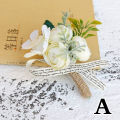 shenggao 1Pcs Bridal Artificial Rose Boutonniere Corsage Wedding Flowers Bouquet Groom Man Suit Party Decoration.