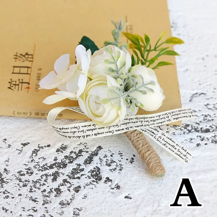 shenggao%201Pcs%20Bridal%20Artificial%20Rose%20Boutonniere%20Corsage%20Wedding%20Flowers%20Bouquet%20Groom%20Man%20Suit%20Party%20Decoration%20-%20Image%203