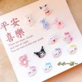 50PCS/Lot Kawaii Kuromi Nail Charms Hello Kitty Nail Art Design Gems Sanrio Craft Acrylic Nail Supplies Accessories Rhinestone.