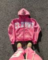 American Fashion Loose Jacket Men Y2k Colorful Letter Embroidered Zipper Hoodie Street Hip-hop Versatile Oversized Sweatshirt.