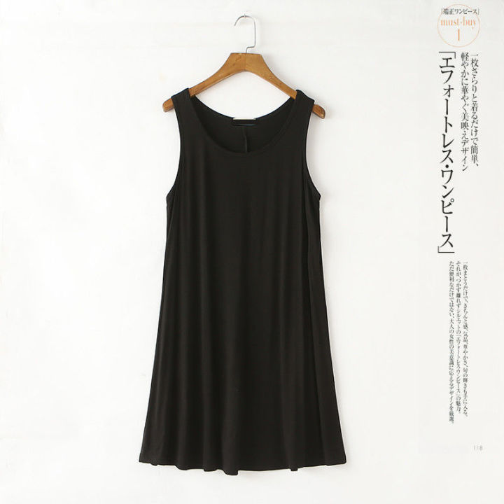Large%20Size%20Modal%20Nightdress%20Women's%20Summer%20Thin%20Loose%20Sleeveless%20Dress%20plus-Sized%20Pajamas%20Vest%20Dress%20round%20Neck%20Casual%20Skirt%20-%20Image%209