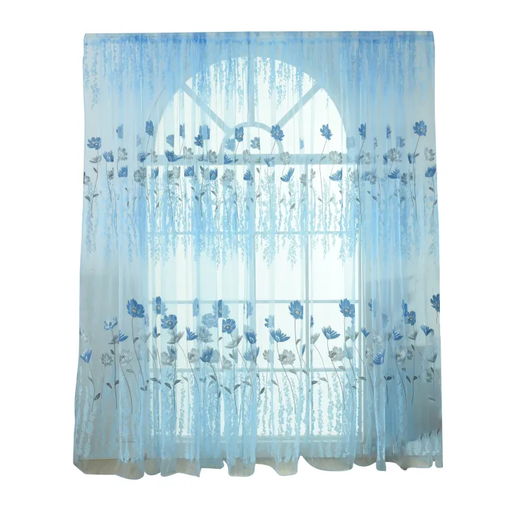 OIMG%20Fine%20Workmanship%20Window%20Treatment%20Wear%20Resistant%20Polyester%20Flower%20Pattern%20Rod%20Pocket%20Sheer%20Curtain%20Panel%20For%20Home%20-%20Image%203