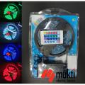 RGB LED Strip Light 16 Colors 5 Meters with Remote Control Adapter Blue Green Red White. 