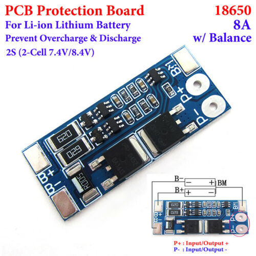 HX-2S-D01 8A 2S BMS Circuit 7.4V 8A BMS Circuit 7.4V BMS 8A 7.4V 8.4V 18650 Battery Charger Board 2S BMS Circuit 8.4V BMS Battery Management System Adapters