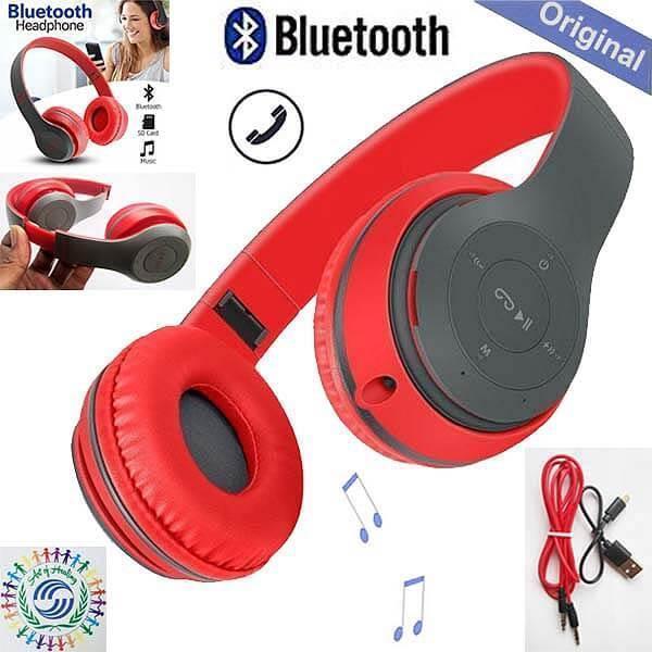 Wireless Bluetooth Headphone P47 Stereo Earphone with SD Card Slot - Blue