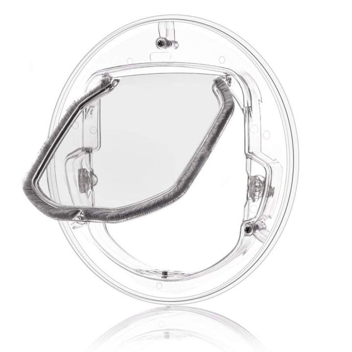 Transparent Cat Flap Door - 4-Way Locking Pet Door For Interior/Exterior Doors & Windows