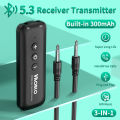 4-IN-1 Bluetooth 5.3 Audio Receiver Transmitter AUX RCA 3.5MM USB Jack Stereo Wireless Adapters Dongle With Mic For Car TV PC. 